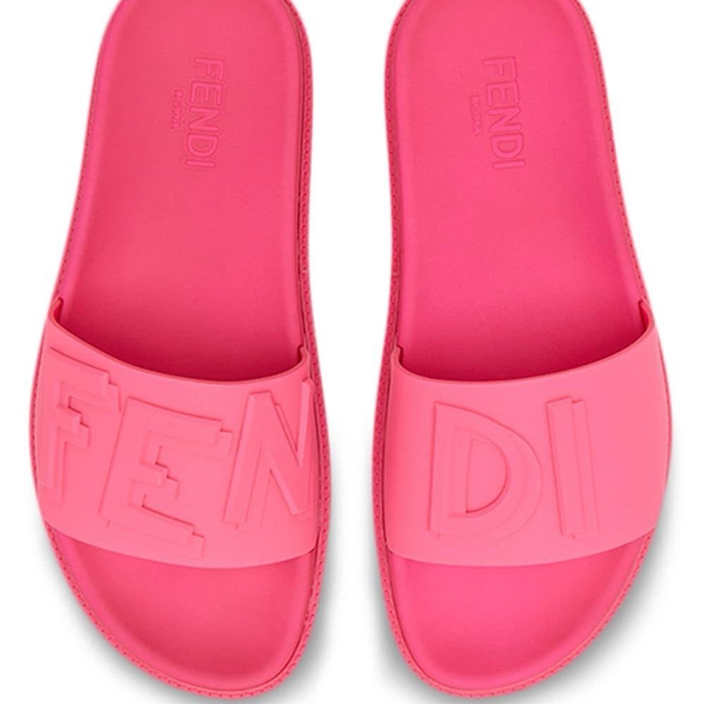 Fendi Pink Slide Sandals Minimalist Design
